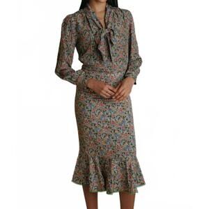 NEW LAROQUE cece flare skirt in blue